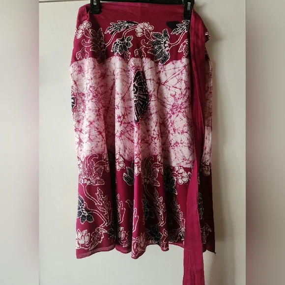 Vintage Batik Wrap Skirt EUC $25 - Picture 5 of 6